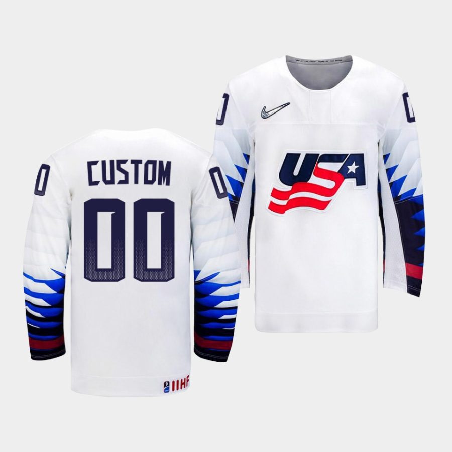 2022usa custom 2022 iihf world junior championship white home jersey