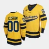 2023 24 michigan wolverines custom classic hockey maize replica jersey