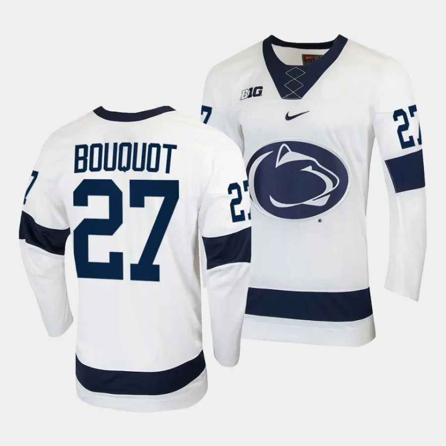 2023 24 penn state nittany lions jacques bouquot college hockey white replica jersey