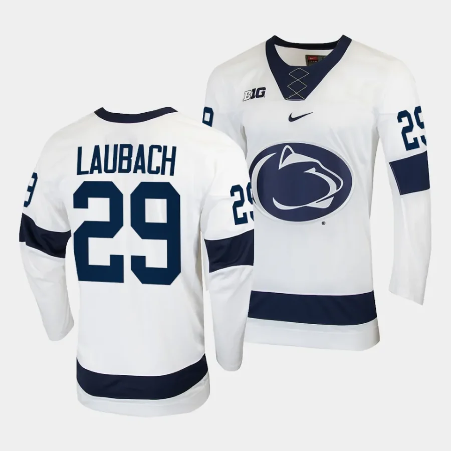 2023 24 penn state nittany lions reese laubach college hockey white replica jersey