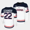 2023 24 uconn huskies hudson schandor college hockey white replica jersey