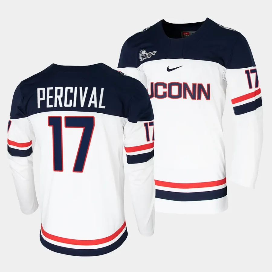 2023 24 uconn huskies jake percival college hockey white replica jersey