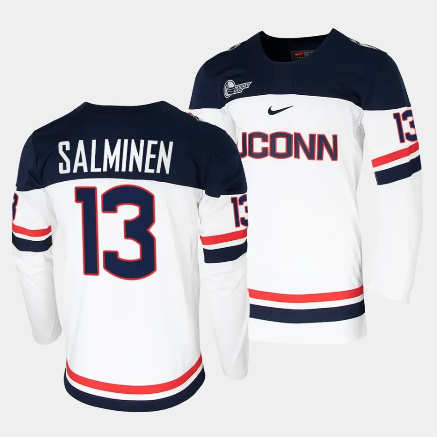 2023 24 uconn huskies samu salminen college hockey white replica jersey