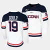 2023 24 uconn huskies shayne gould college hockey white replica jersey