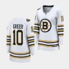 a.j. greer bruins white 100th anniversary women jerseys