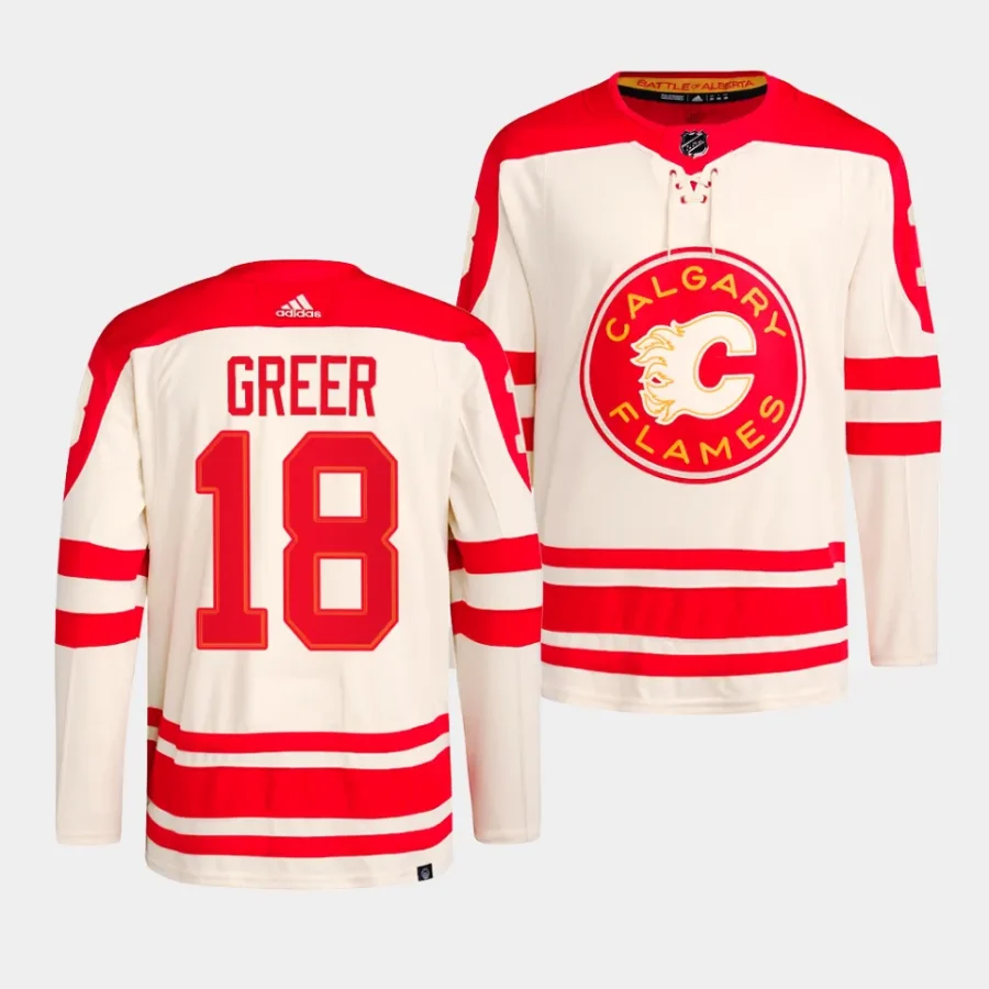 a.j. greer flames cream 2023 nhl heritage classic primegreen authentic playerjersey