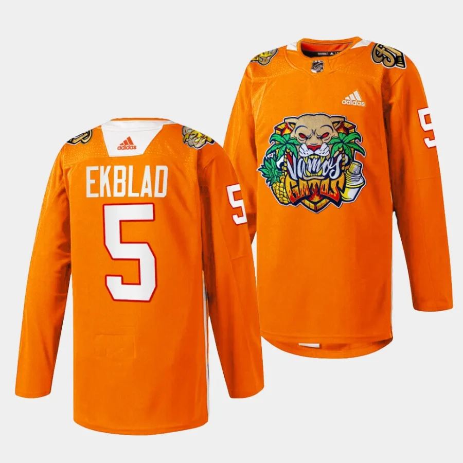 aaron ekblad panthers orange 2024 vamos gatos specialty jersey