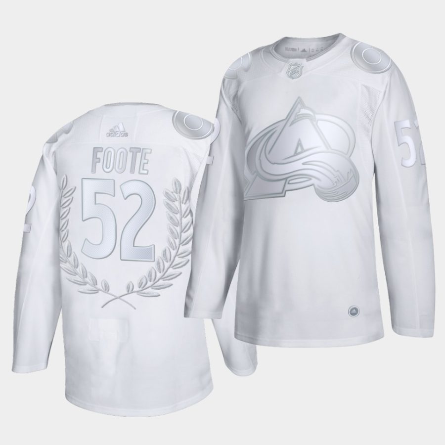 adam foote avalanche retired numbers award collection white jersey