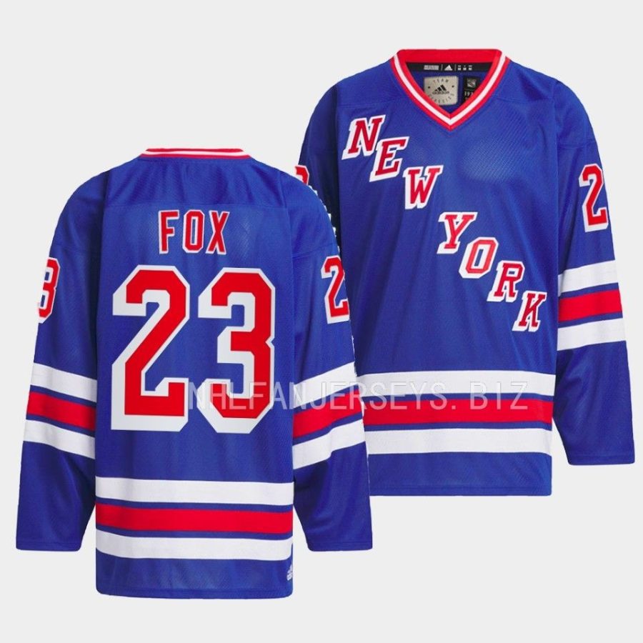 adam fox rangers royal team classics 1979 hockey jersey