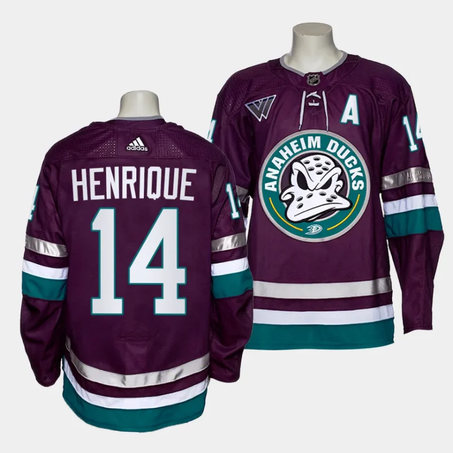 adam henrique mighty ducks purple 2023 2430th anniversary alternate authentic jersey