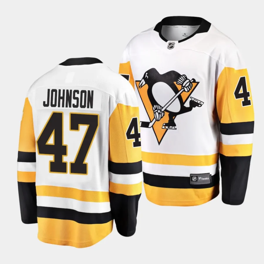 adam johnson penguins white away breakaway player jersey