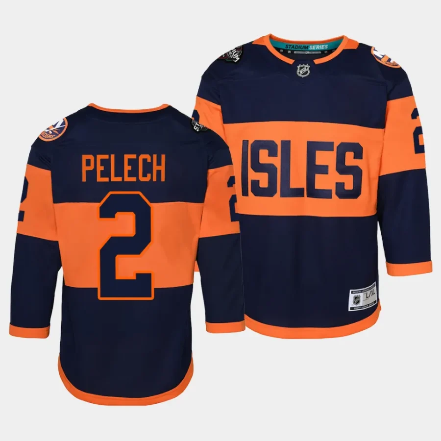 adam pelech islanders 2024 nhl stadium series youth navypremier player jersey