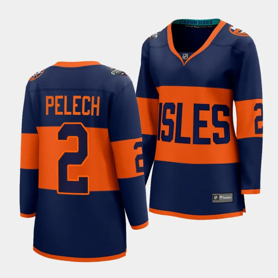 adam pelech islanders navy 2024 nhl stadium series women jerseys