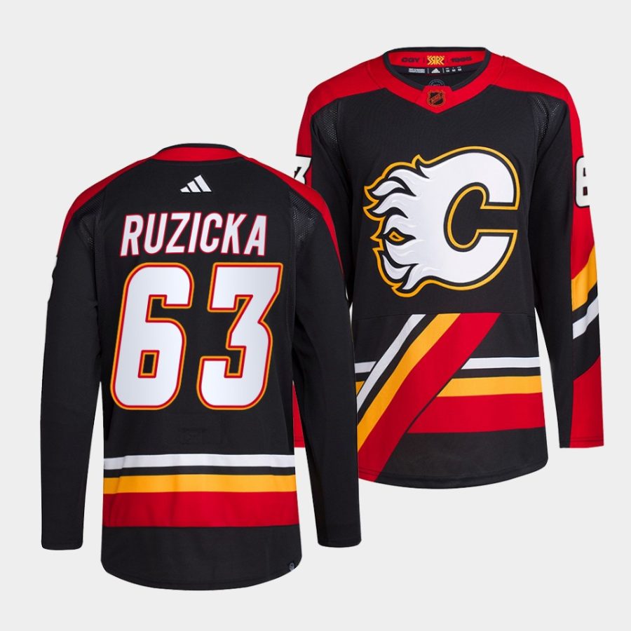 adam ruzicka flames black 2022reverse retro 2.0 authentic primegreen jersey