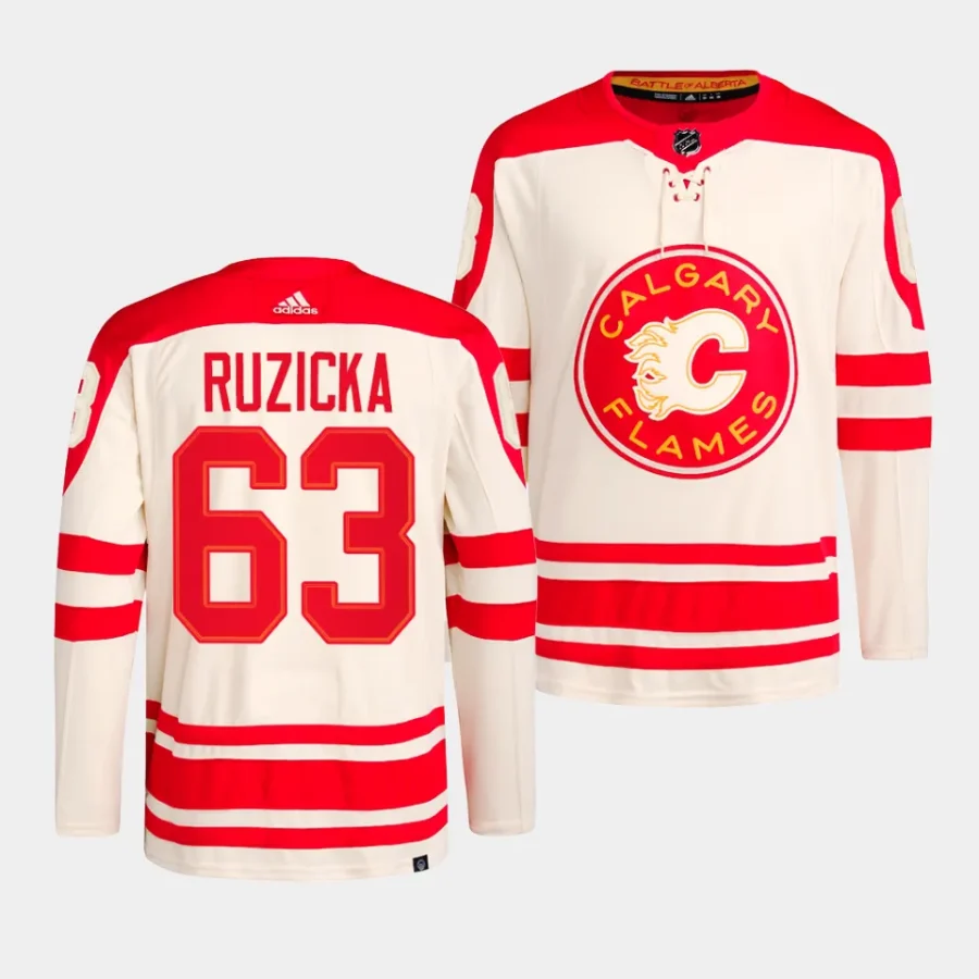 adam ruzicka flames cream 2023 nhl heritage classic primegreen authentic playerjersey