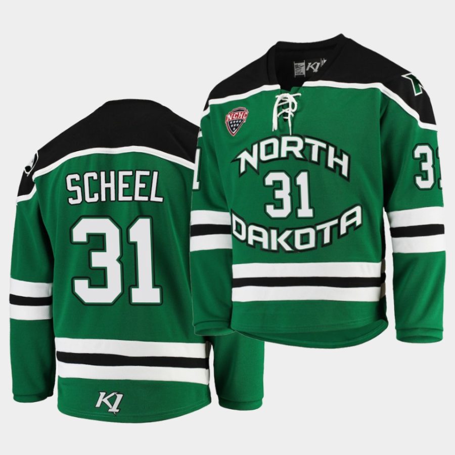 adam scheel nchc replica green college hockey jersey