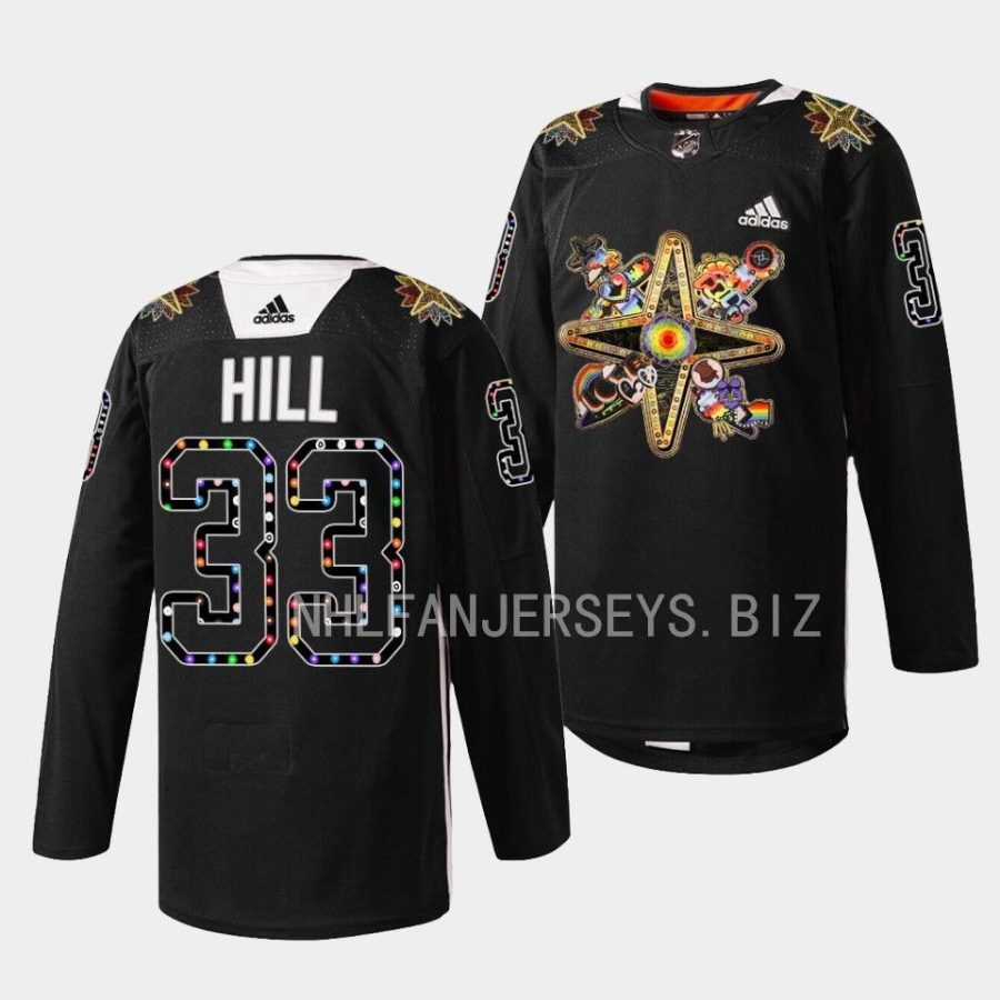 adin hill golden knights black 2023 pride knight warmups jersey