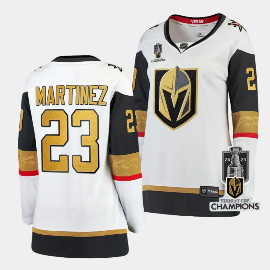 alec martinez vgk 2023 stanley cup champions white away women jersey