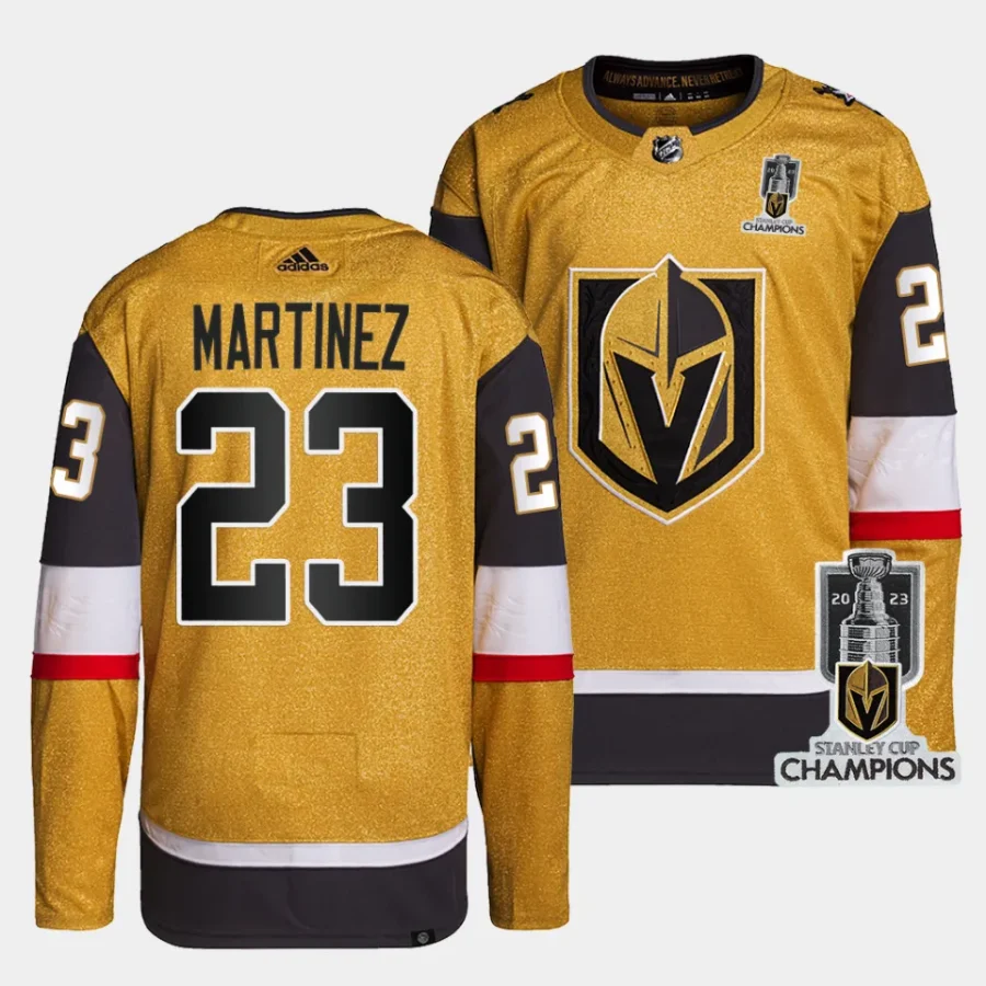 alec martinez vgk gold 2023 stanley cup champions authentic home jersey