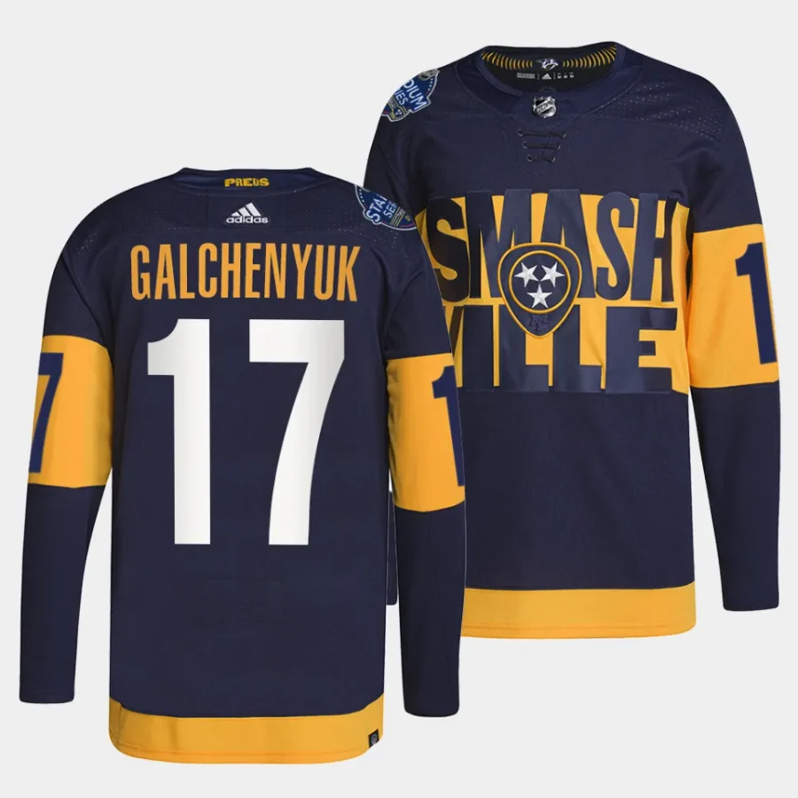 alex galchenyuk predators navy 2022 stadium series authentic pro jersey