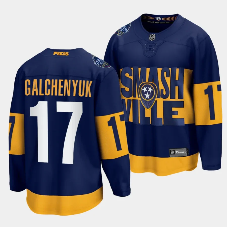 alex galchenyuk predators navy 2022 stadium series breakaway player jersey