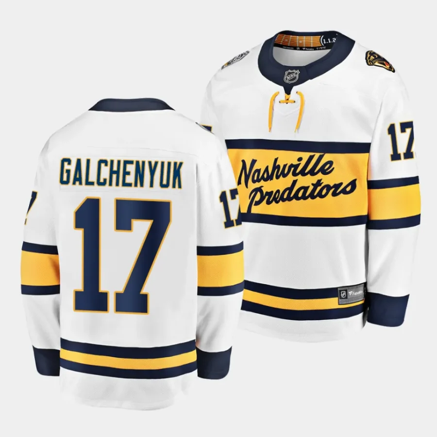 alex galchenyuk predators white winter classic breakaway player jersey