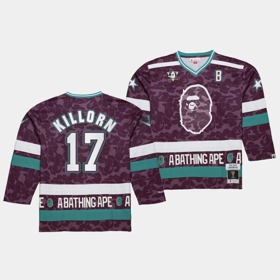 alex killorn ducks purple nhl bape mitchell ness camo jersey