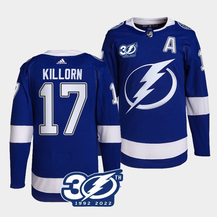 alex killorn lightning blue 1992 202230th season authentic home jersey