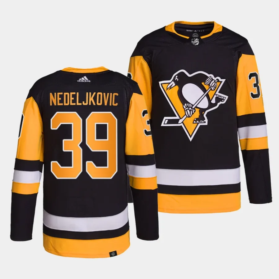 alex nedeljkovic penguins black home authentic pro jersey