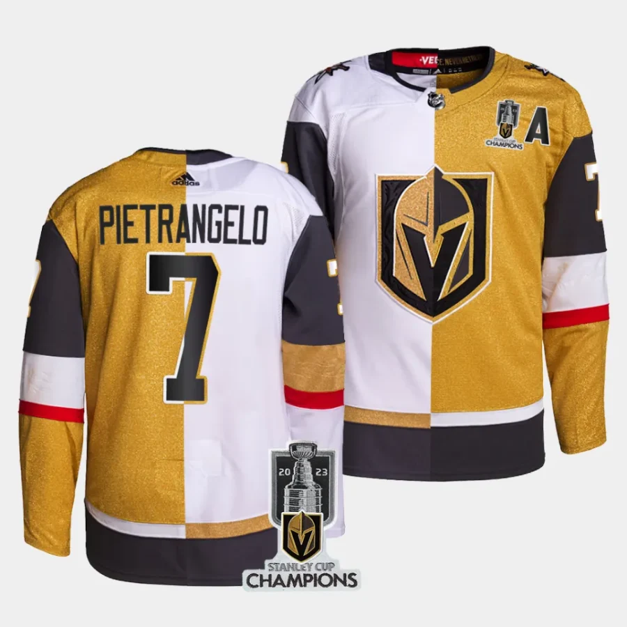 alex pietrangelo vgk white gold 2023 stanley cup champions split jersey