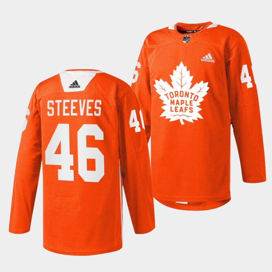 alex steeves maple leafs warmup 2022every child matters orange jersey