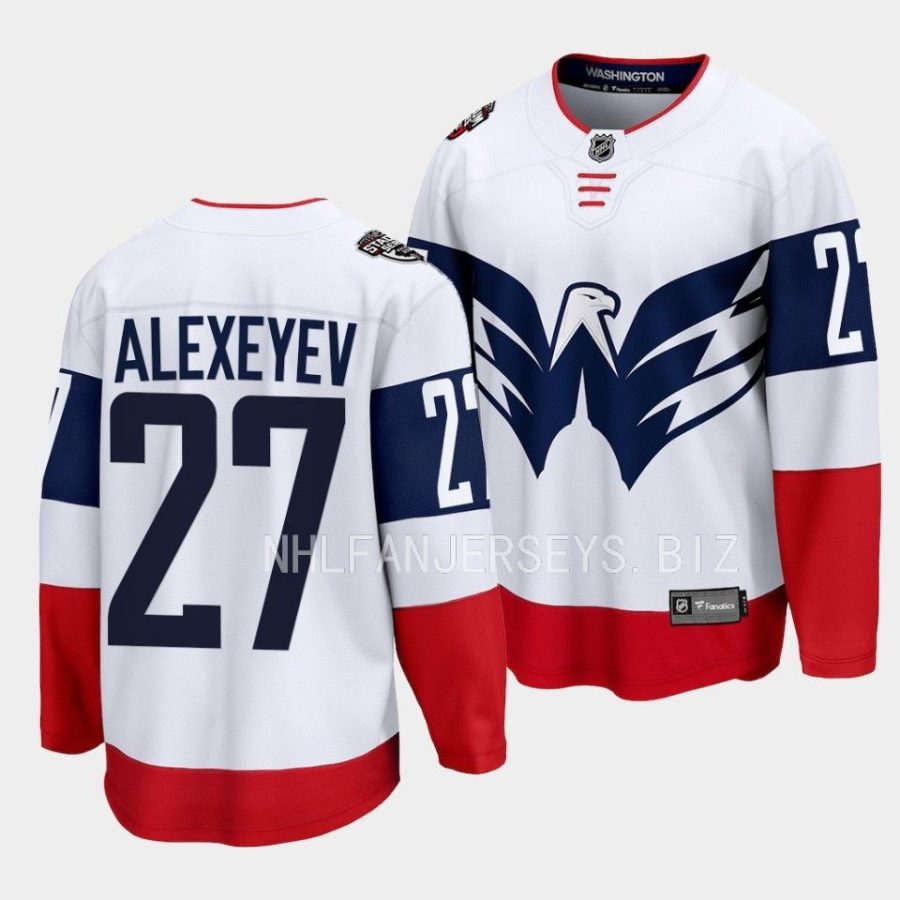 alexander alexeyev capitals white 2023 nhl stadium series breakaway player jersey