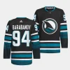 alexander barabanov sharks black 2023 24cali fin 3rd alternate authentic pro jersey