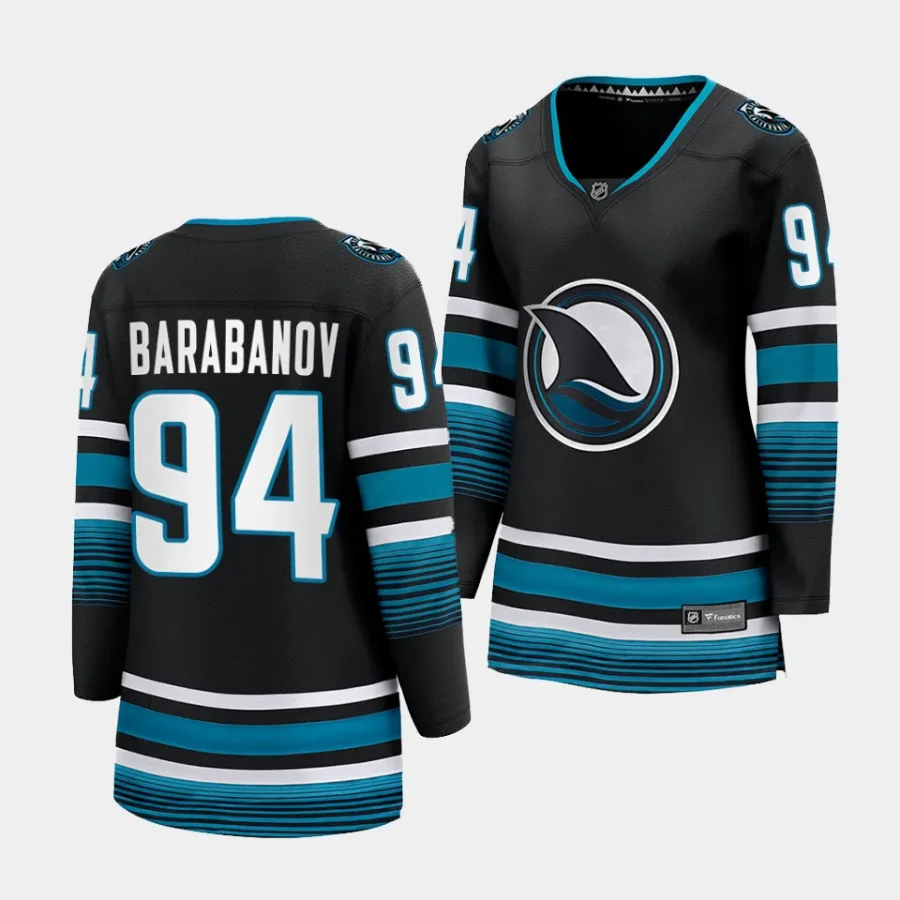 alexander barabanov sharks black cali fin 3rd alternate women jerseys