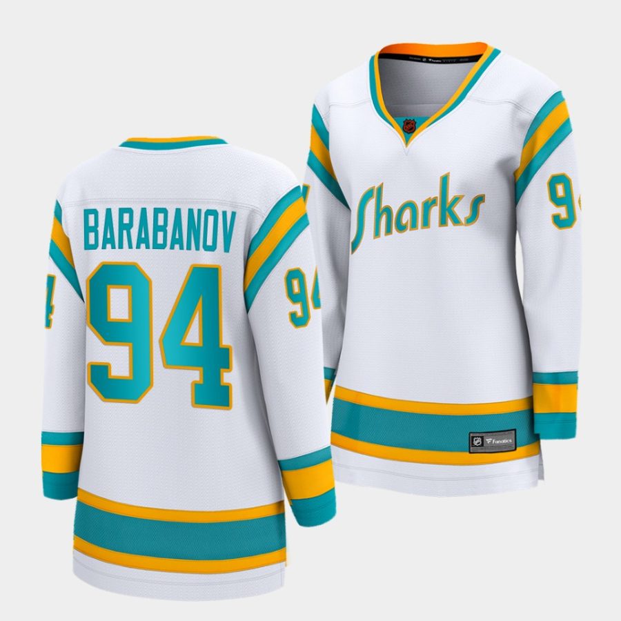 alexander barabanov sharks white 2022special edition 2.0 breakaway player womenjersey