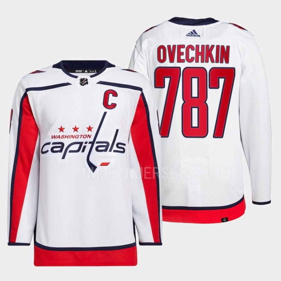 alexander ovechkin capitals white 787th goal milestone commemorative jersey