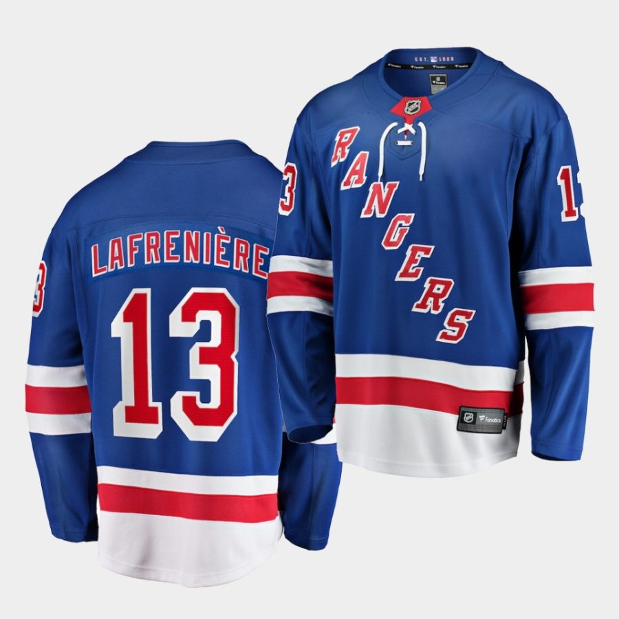 alexis lafreniere rangers blue 2020 nhl draft home jersey