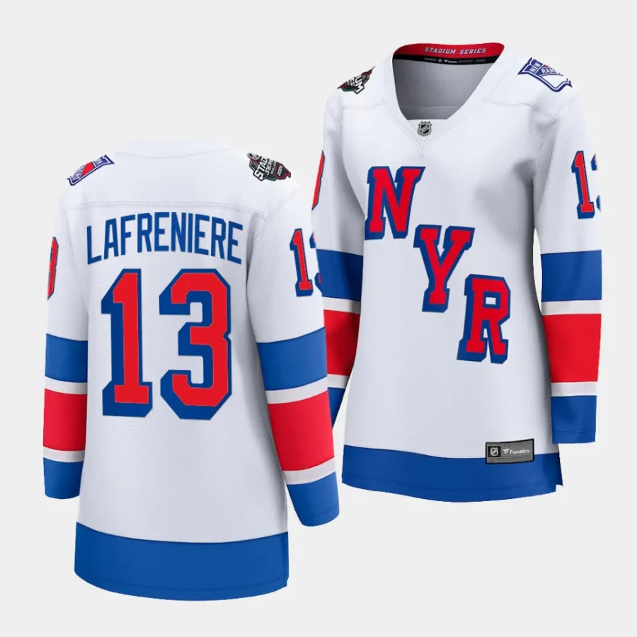 alexis lafreniere rangers white 2024 nhl stadium series breakaway player womenjersey