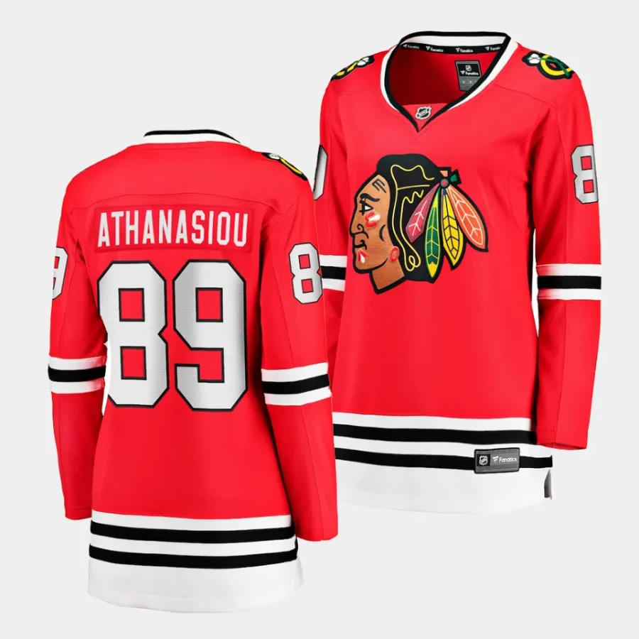 andreas athanasiou blackhawks red home women jerseys