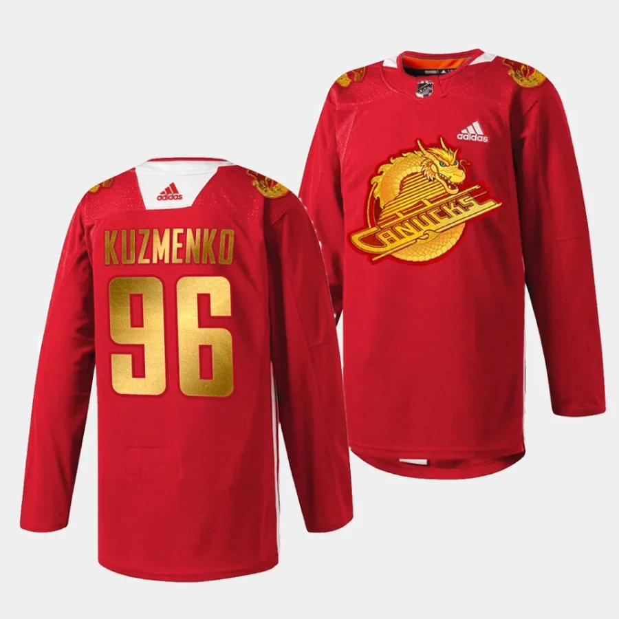 andrei kuzmenko canucks red 2024 lunar new year jersey