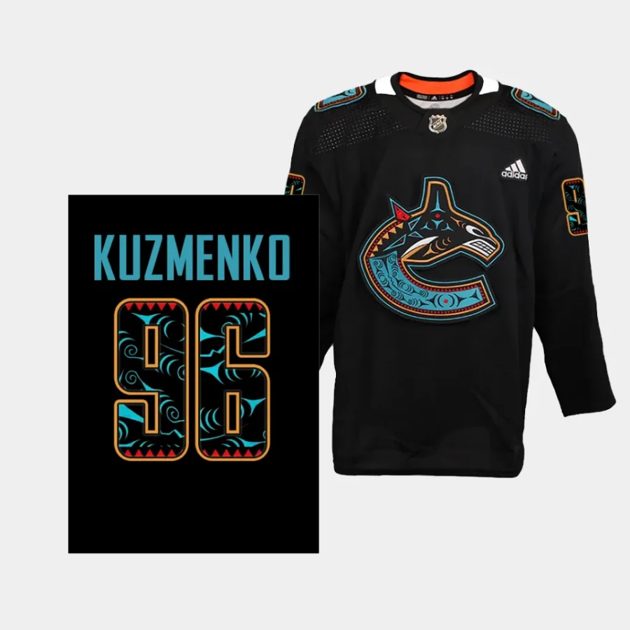 andrei kuzmenko canucks special edition first nations 2023 black jersey