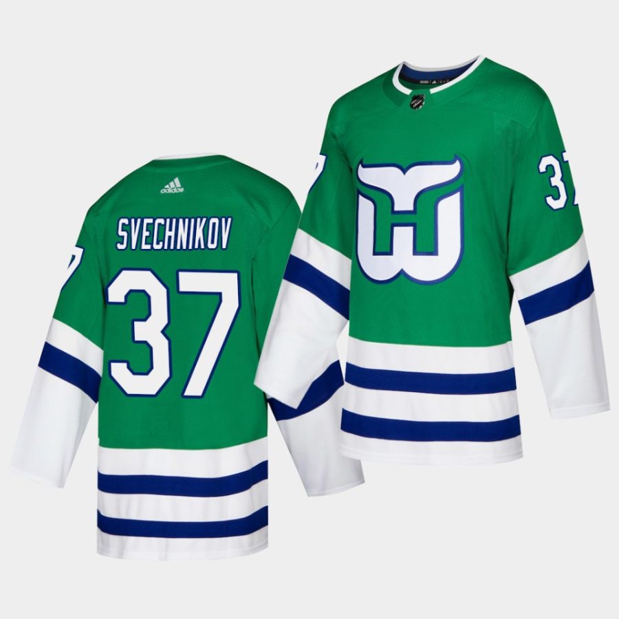 andrei svechnikov hurricanes green whalers night adidas jersey