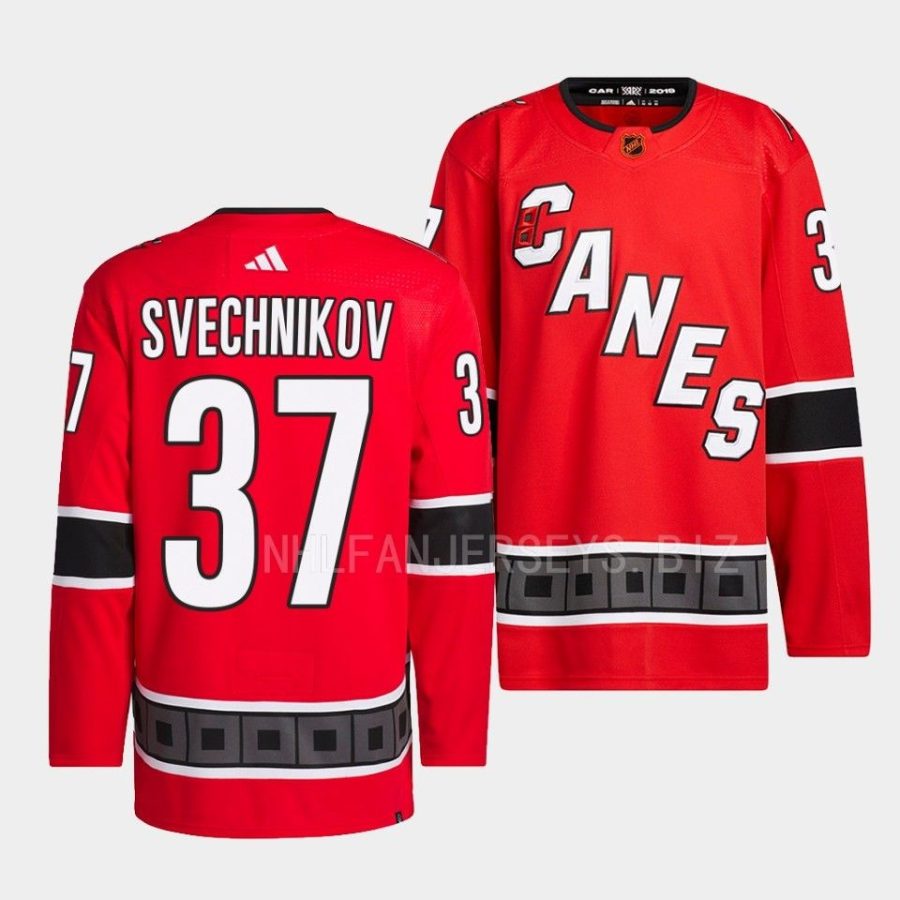 andrei svechnikov hurricanes red 2022reverse retro 2.0 authentic primegreen jersey