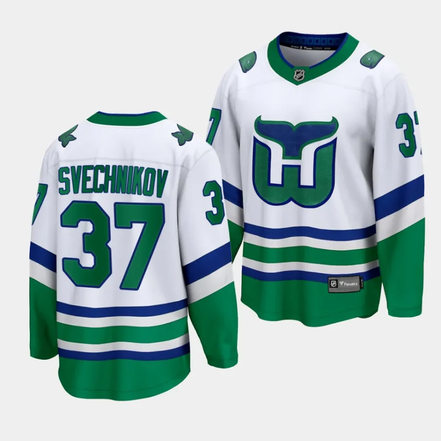 andrei svechnikov hurricanes white whalers premier breakaway jersey