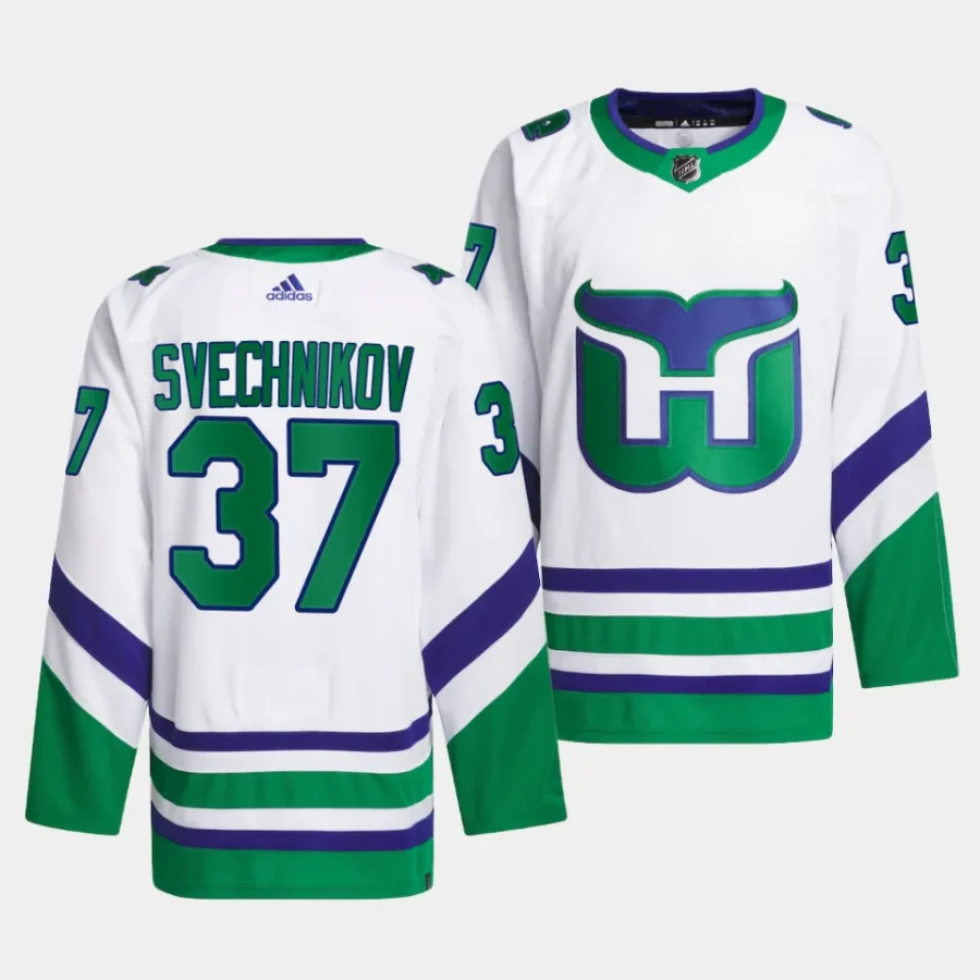 andrei svechnikov hurricanes white whalers primegreen jersey