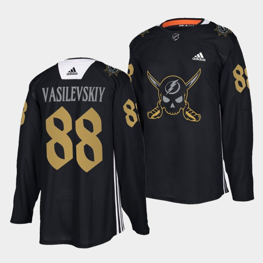 andrei vasilevskiy lightning pirate themed warmup 2022gasparilla inspired black jersey