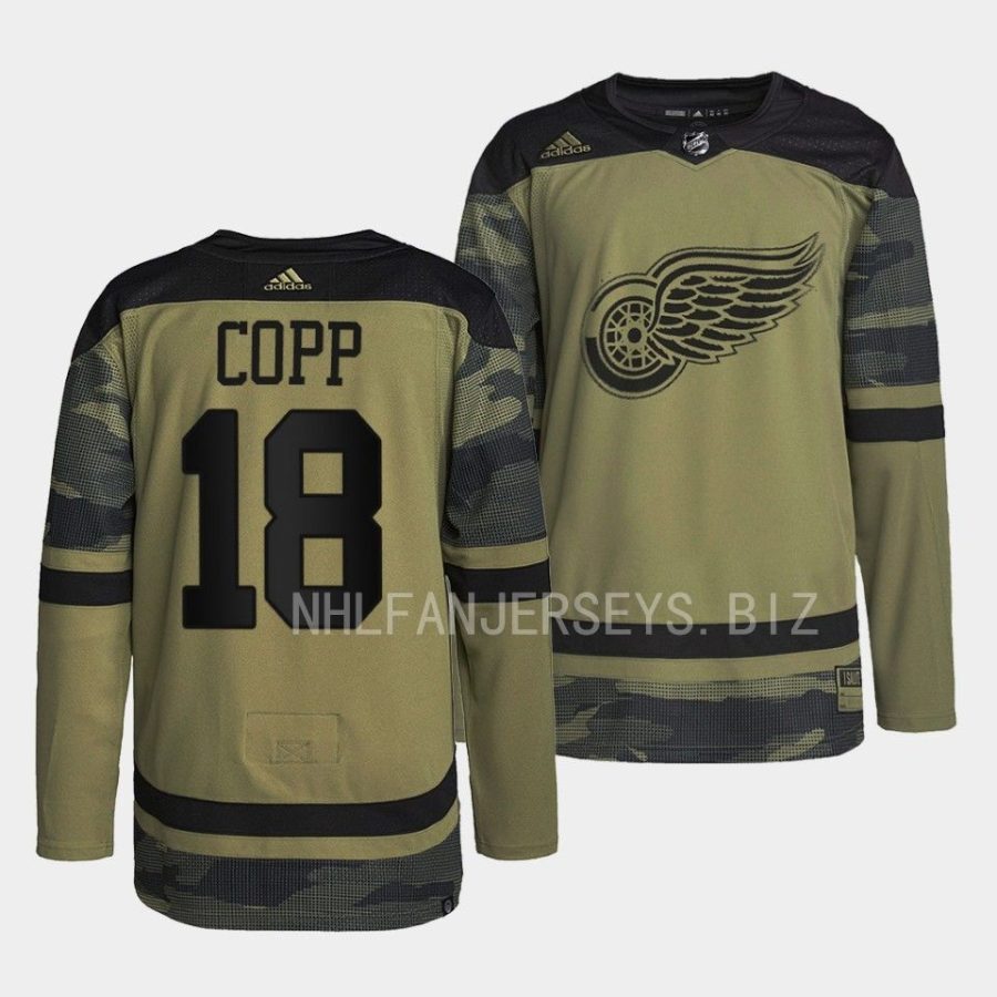 andrew copp red wings camo 2022veterans day warmup jersey