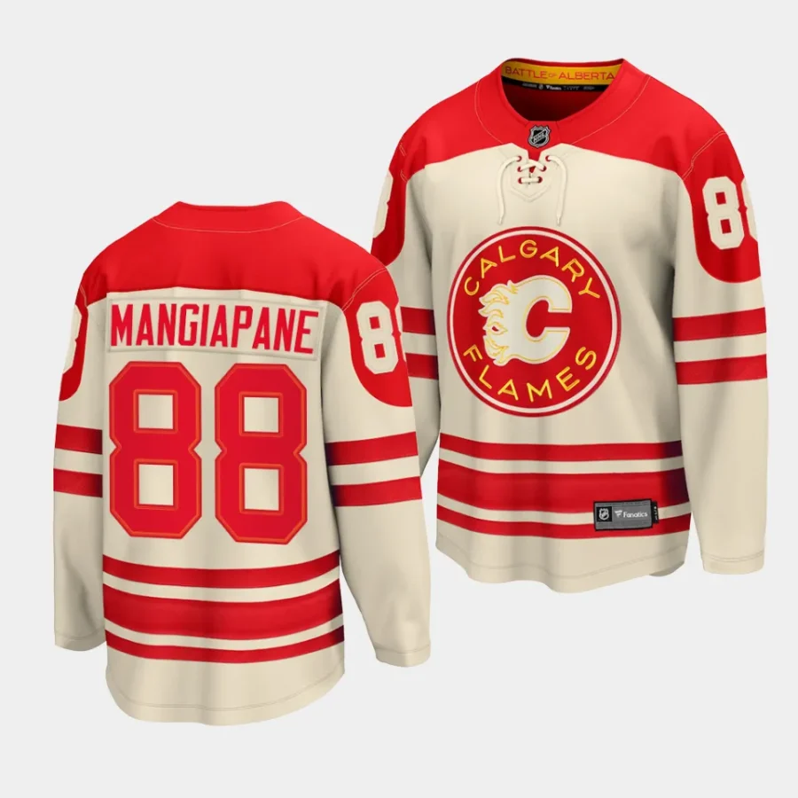 andrew mangiapane flames cream 2023 nhl heritage classic premier jersey