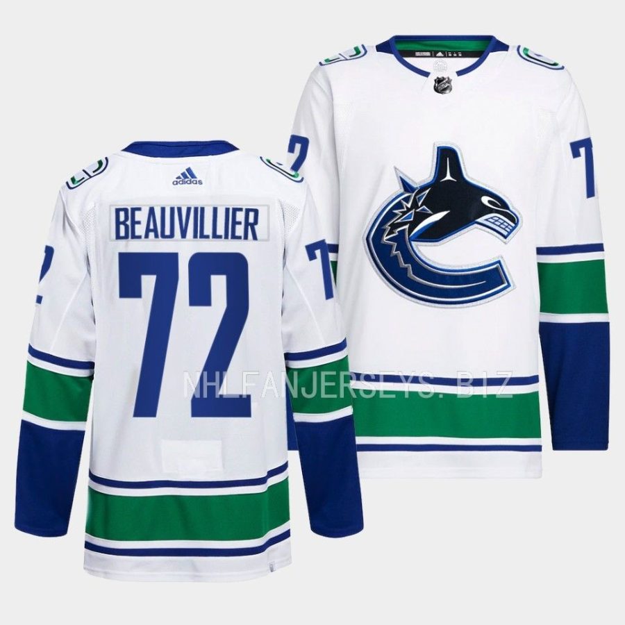 anthony beauvillier canucks white primegreen authentic away jersey