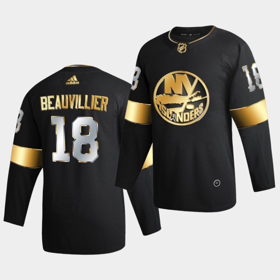 anthony beauvillier islanders 2020 21 black golden edition limited authentic jersey